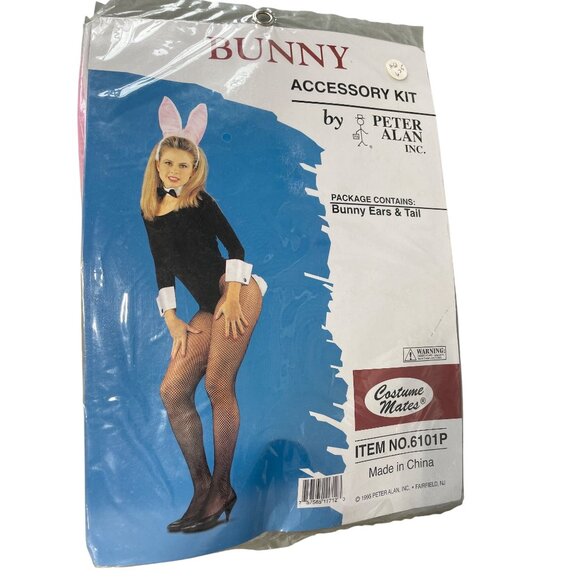 Bunny Accessory Kit One Size Peter Alan Pink White Bunny Ears And Tail Party NEW - Picture 1 of 6
